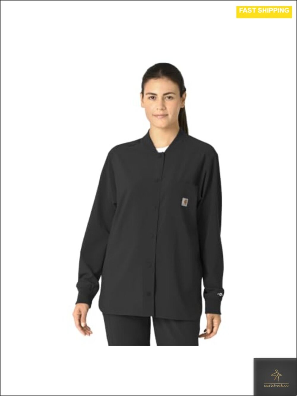 Carhartt Scrub Jacket Women's Rugged Flex Modern Fit Bonded Fleece Snap Front